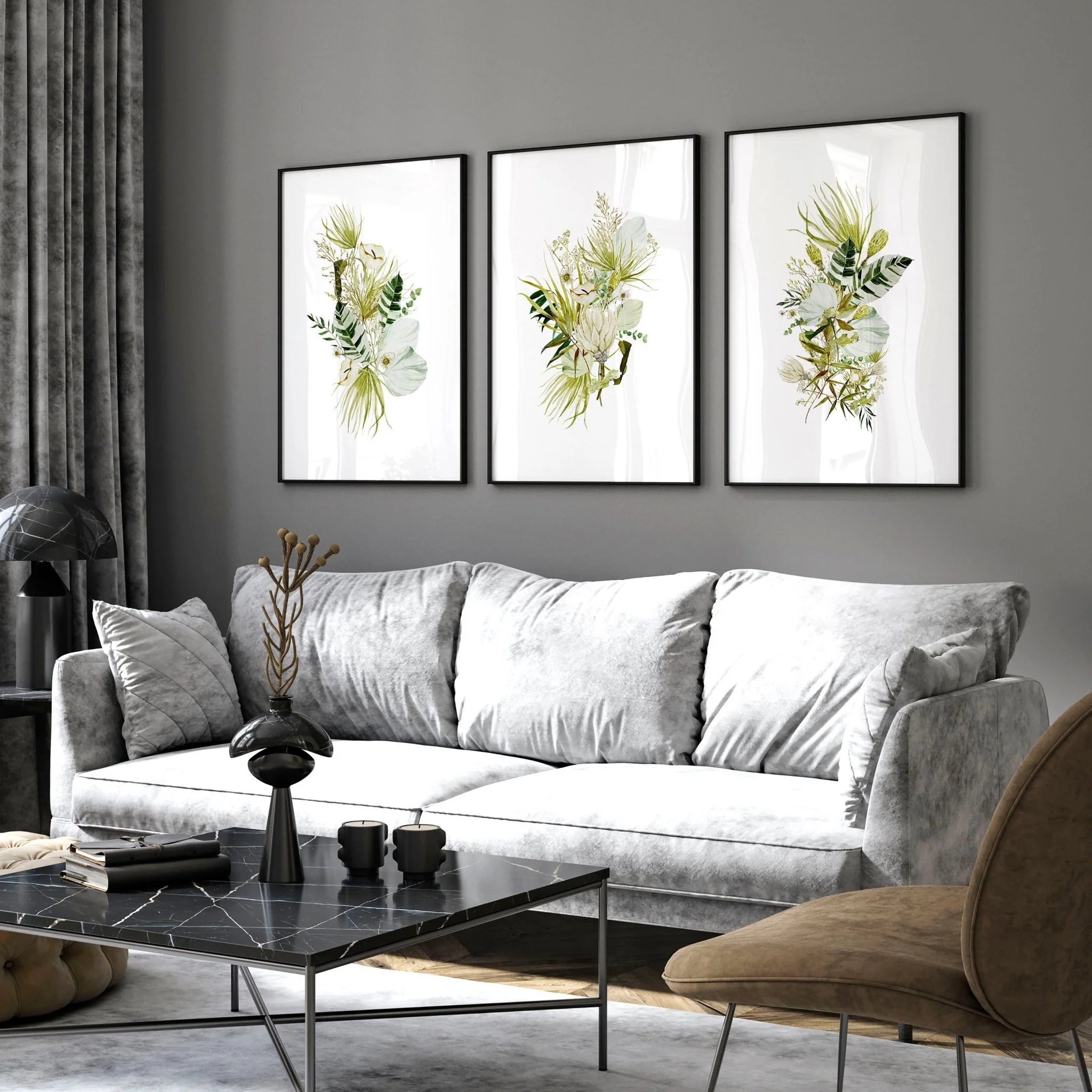 Botanical print wall art | set of 3 unique wall art for living room - Image 6