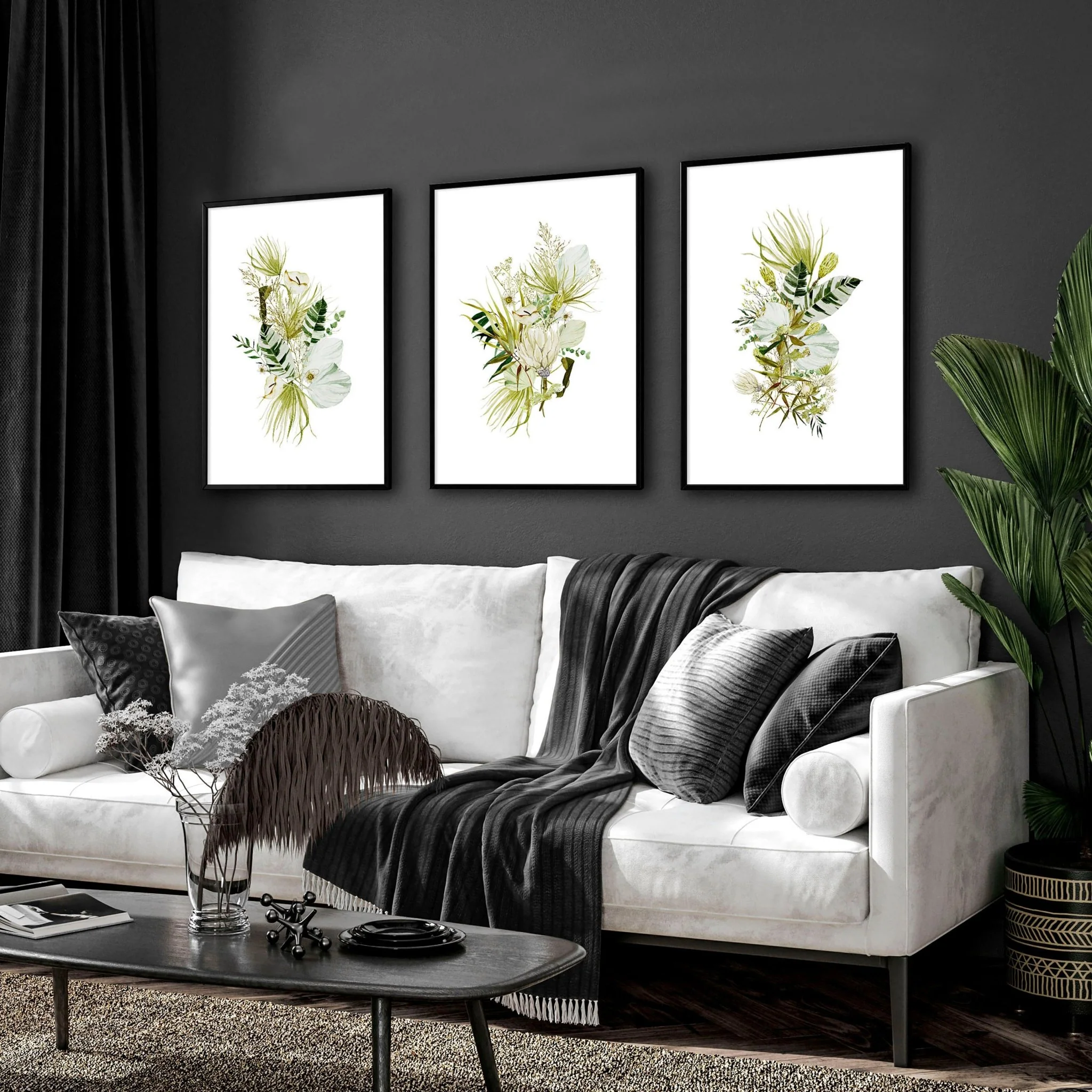 Botanical print wall art | set of 3 unique wall art for living room - Image 8