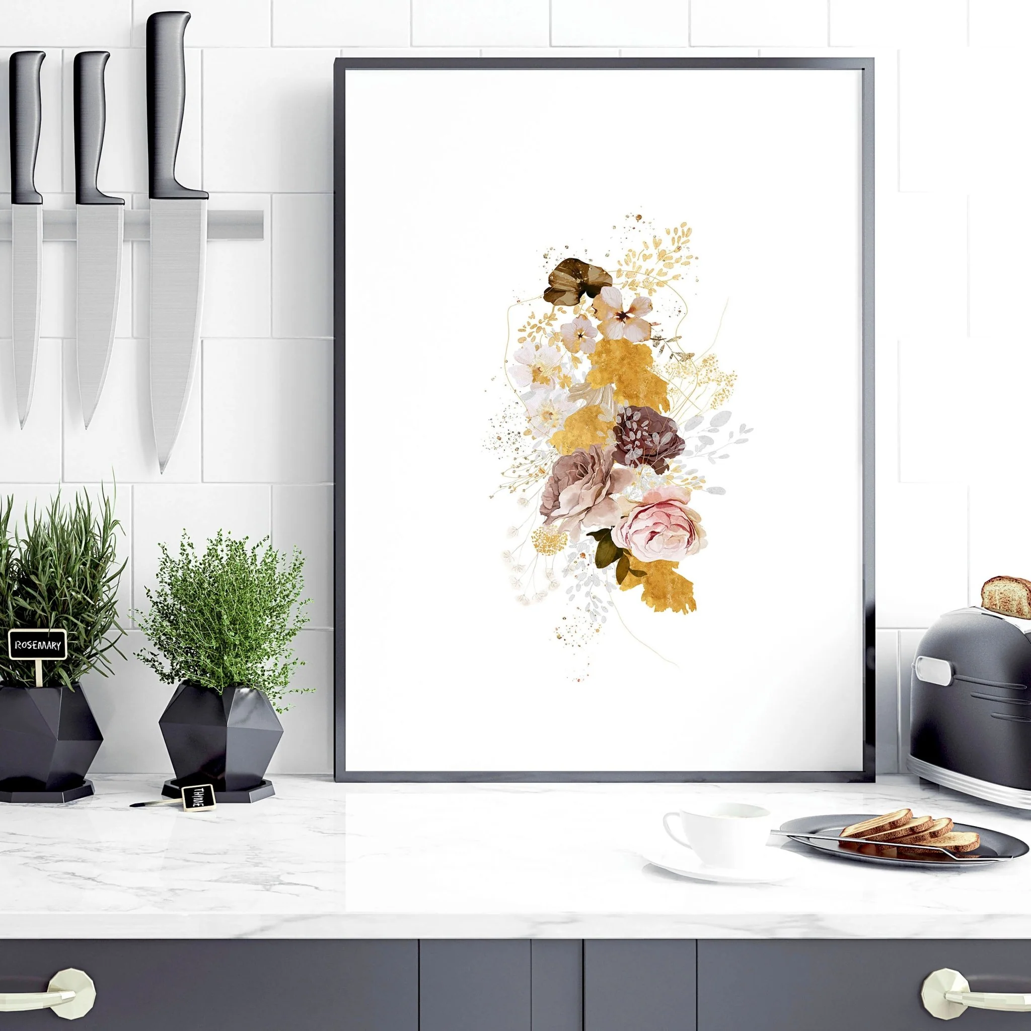Prints for kitchen wall | set of 3 framed wall art - Image 3