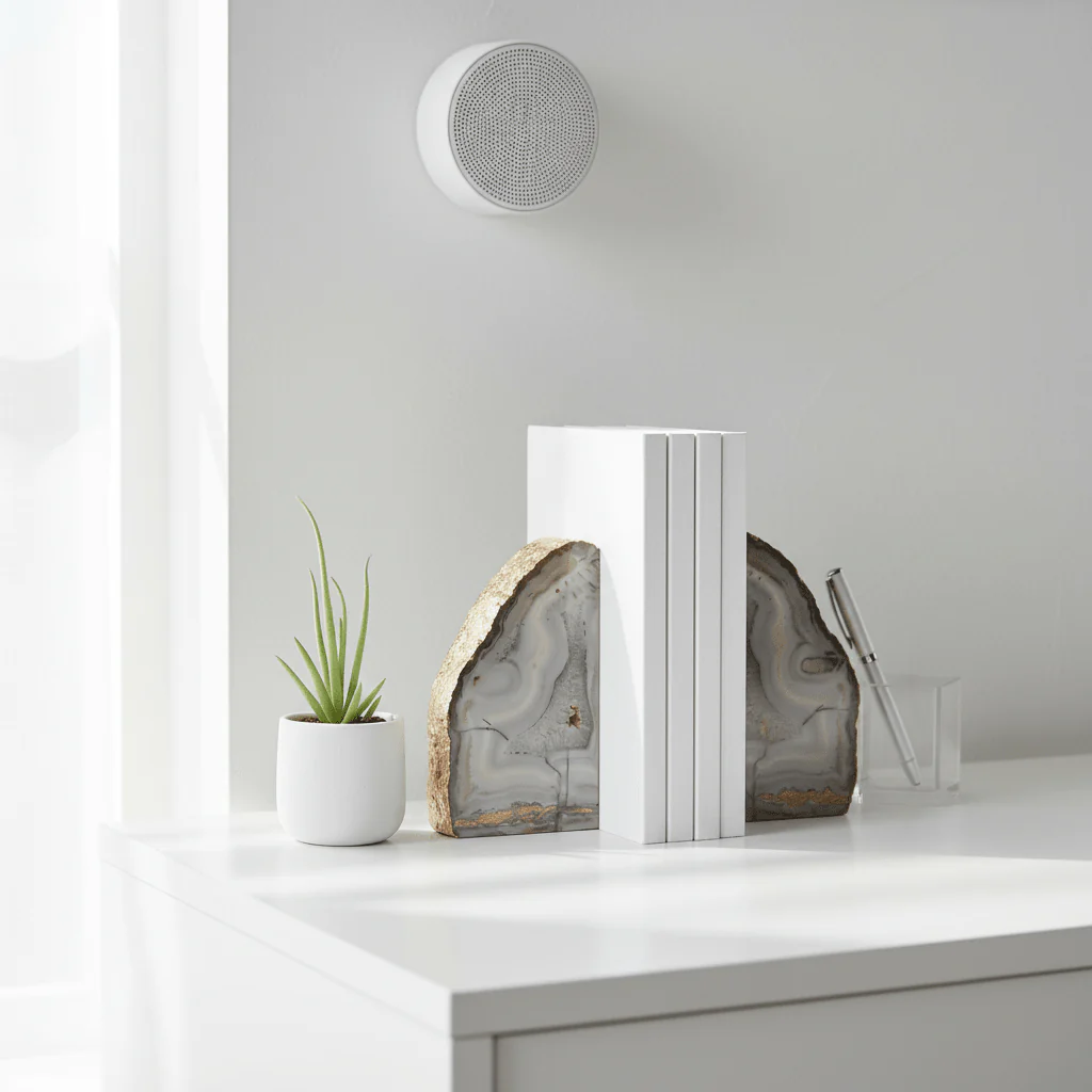 Bowerbird Agata Grey And Gold Bookends - Image 4