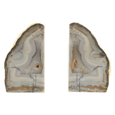 Bowerbird Agata Grey And Gold Bookends - Image 5