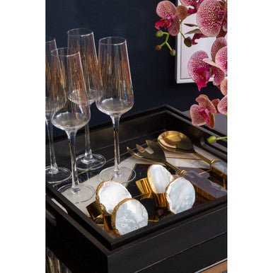 Bowerbird Agata Grey And Gold Napkin Rings - Image 10