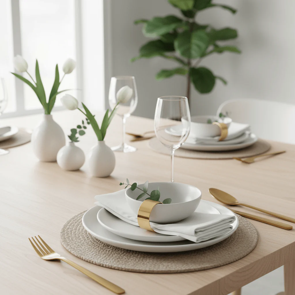 Bowerbird Agata Grey And Gold Napkin Rings - Image 3