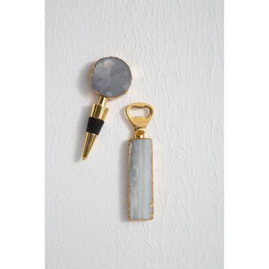 Bowerbird Agata Natural Bottle Opener And Stopper Set - Image 11