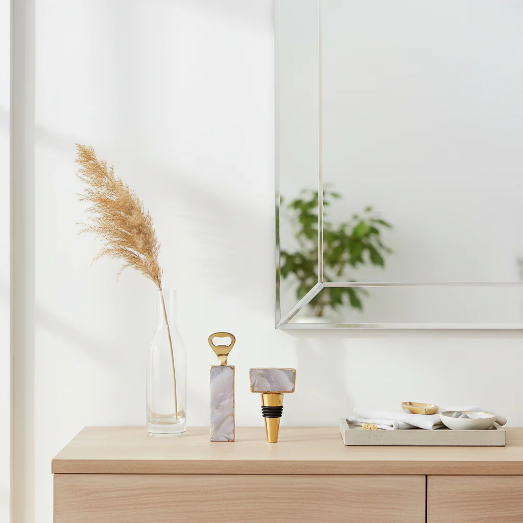 Bowerbird Agata Natural Bottle Opener And Stopper Set - Image 2