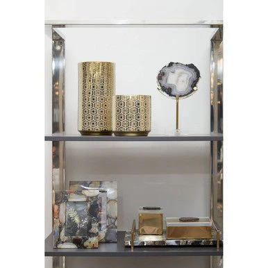Bowerbird Black And Gold Agate Sculpture - Image 8