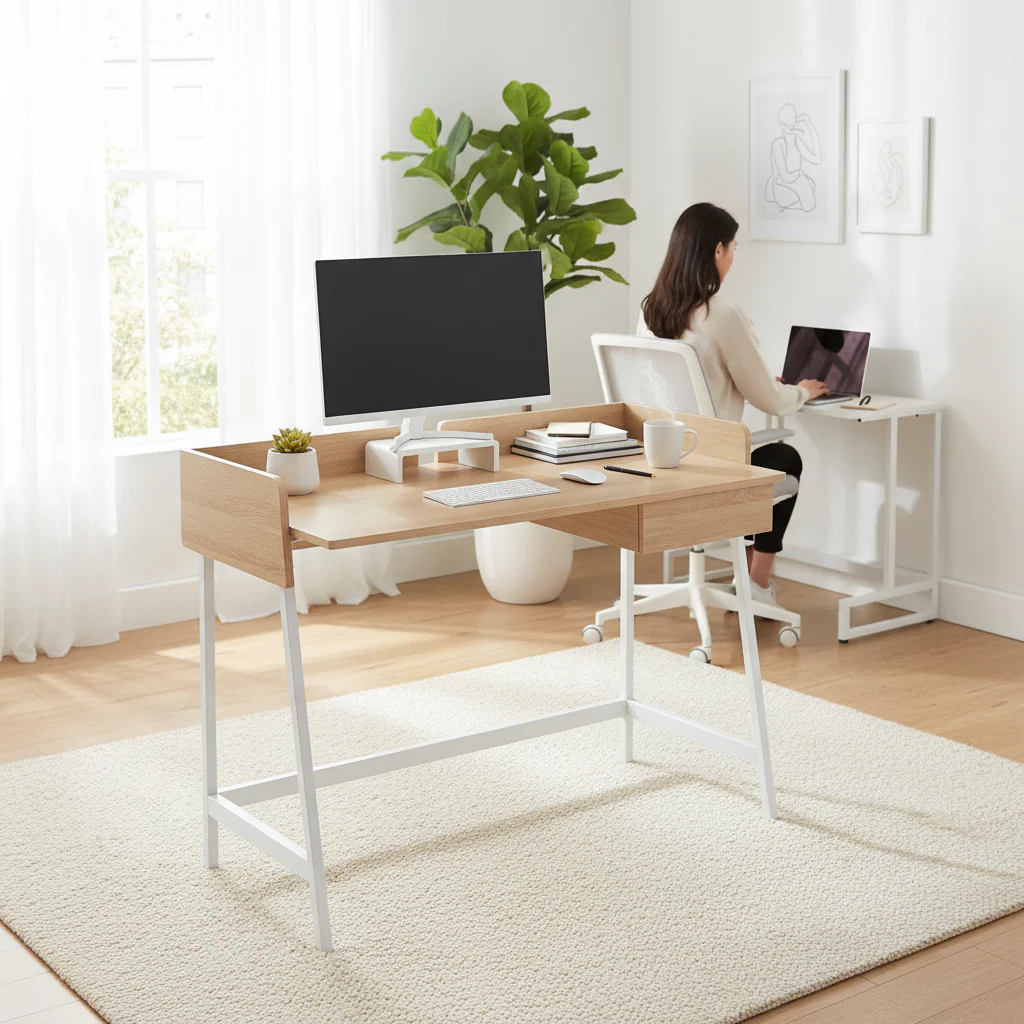 Bradbury Natural Oak One Drawer Desk - Image 2