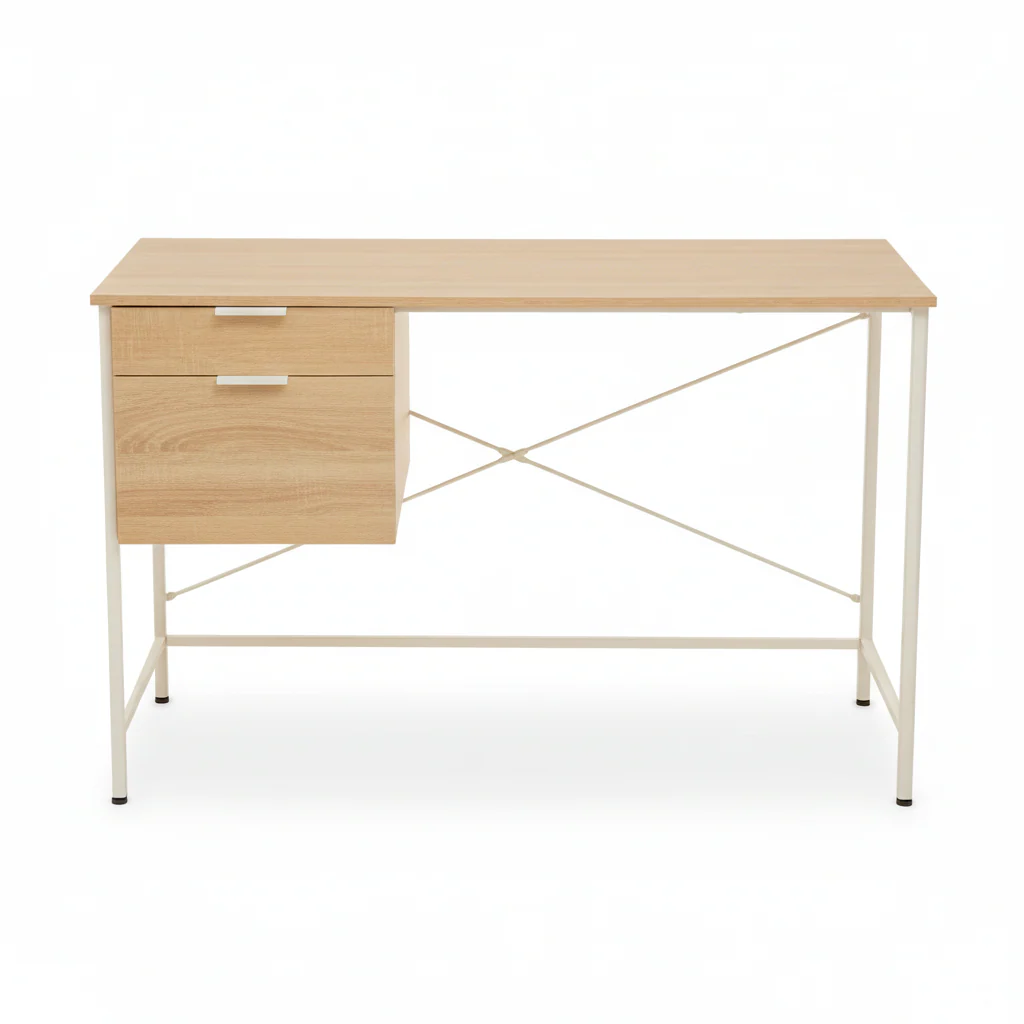Bradbury Natural Oak Veneer Desk With Drawers - Image 5