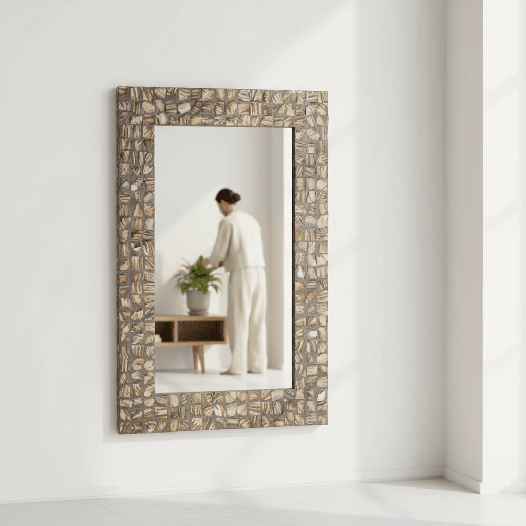 Branna Mother Of Pearl Rectangular Wall Mirror - Image 2