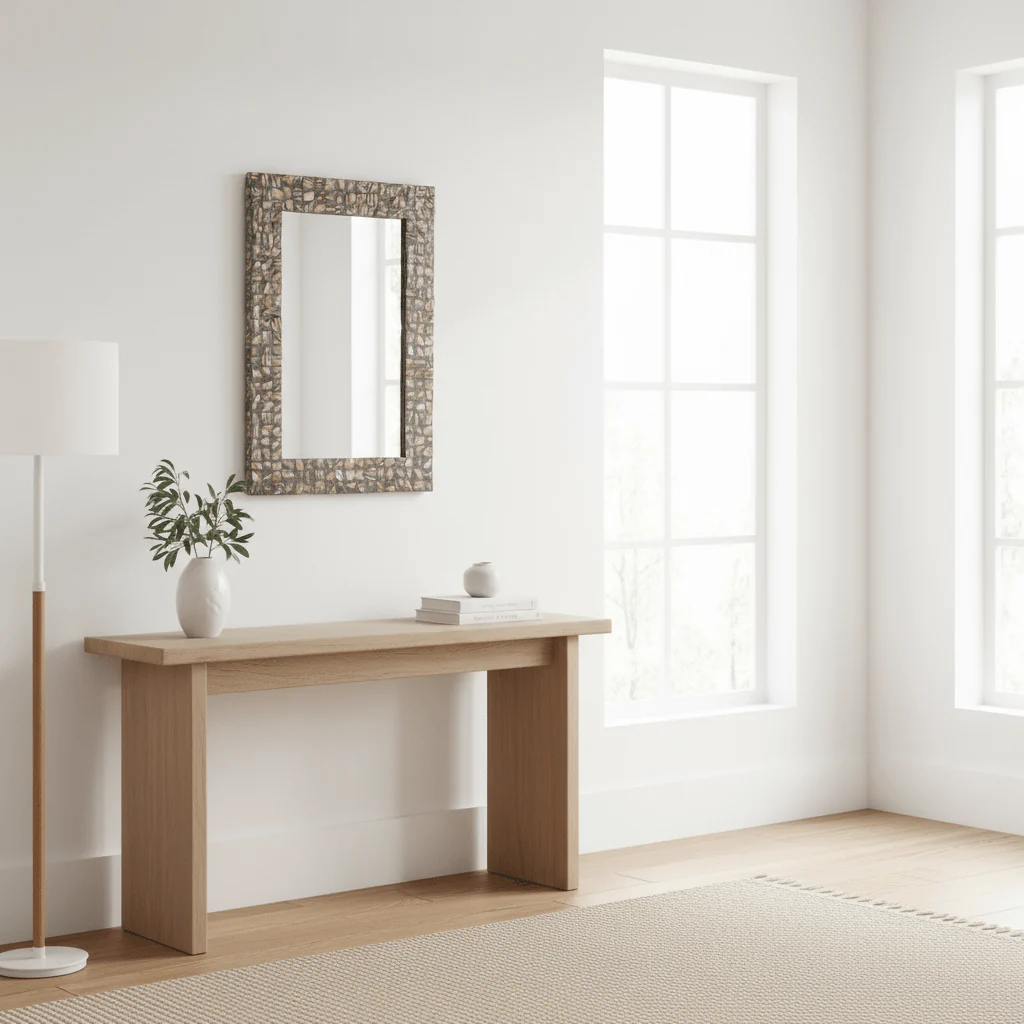 Branna Mother Of Pearl Rectangular Wall Mirror - Image 3