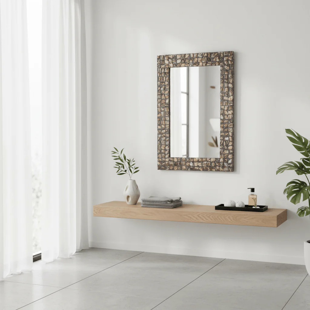 Branna Mother Of Pearl Rectangular Wall Mirror - Image 4
