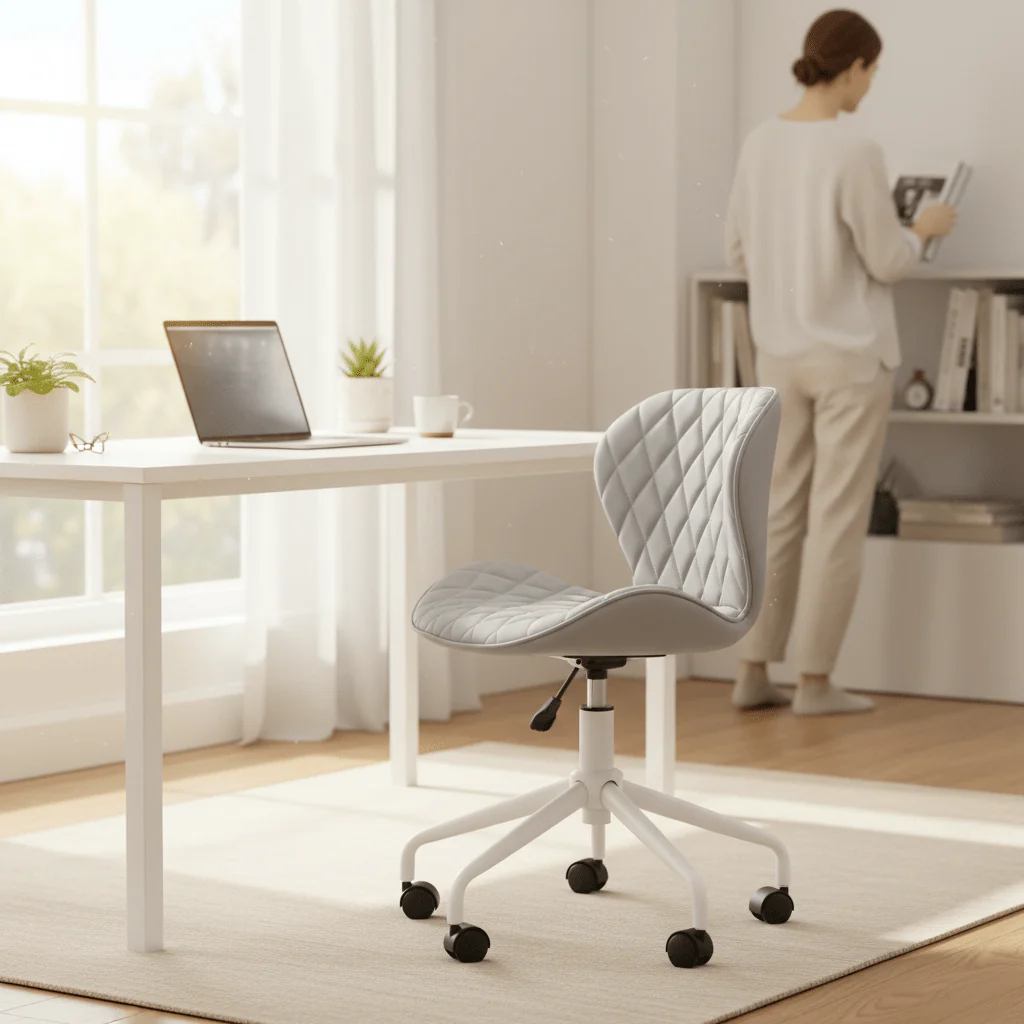 Brent Grey And White Home Office Chair - Image 2