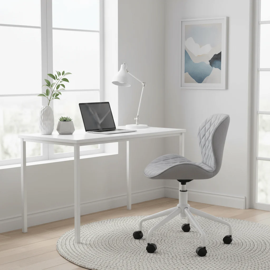 Brent Grey And White Home Office Chair - Image 3