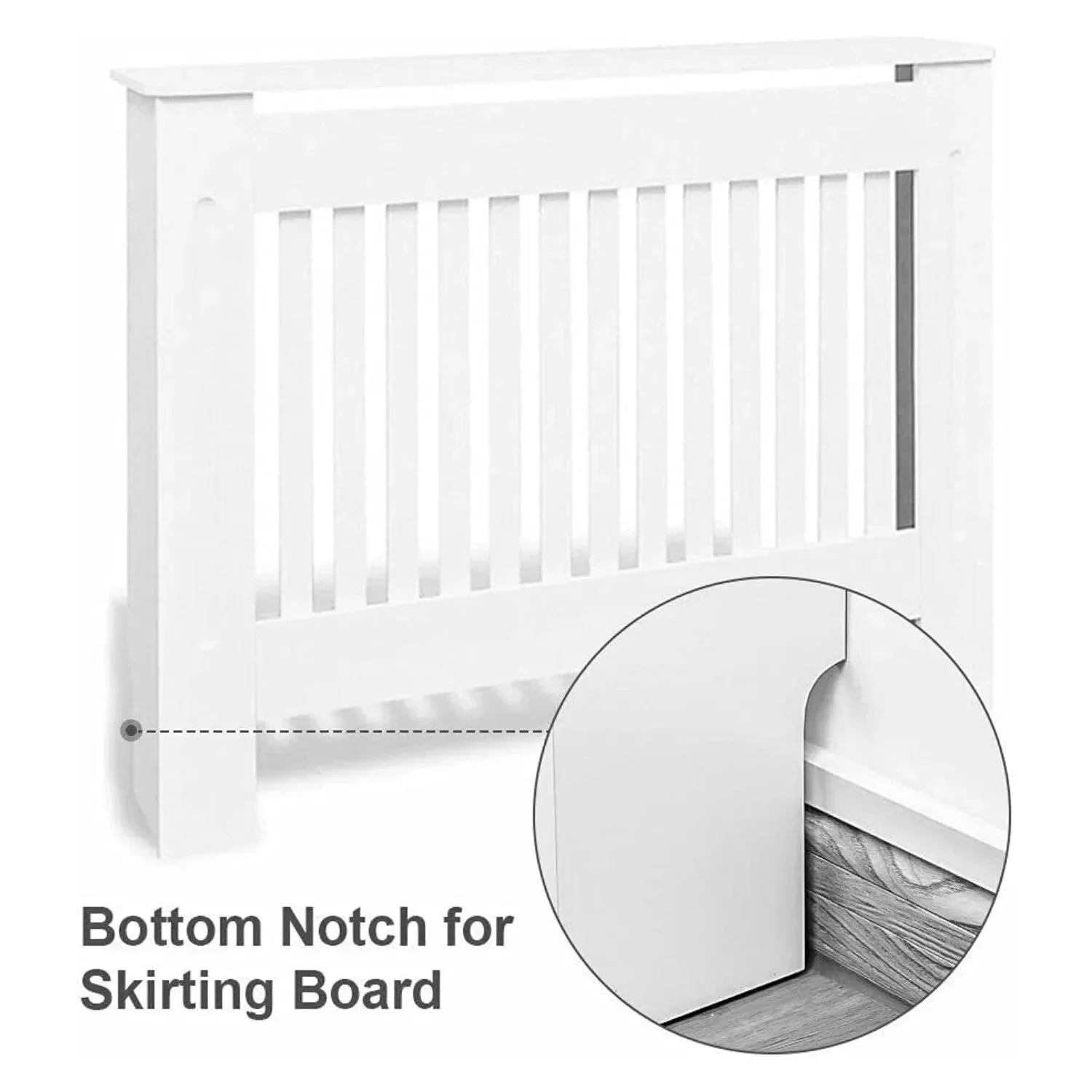 BRIEFNESS Radiator cover Wooden wall-mounted White painted MDF cupboard heater cover Modern heating cover Barbecue cabinet shelf - Image 11