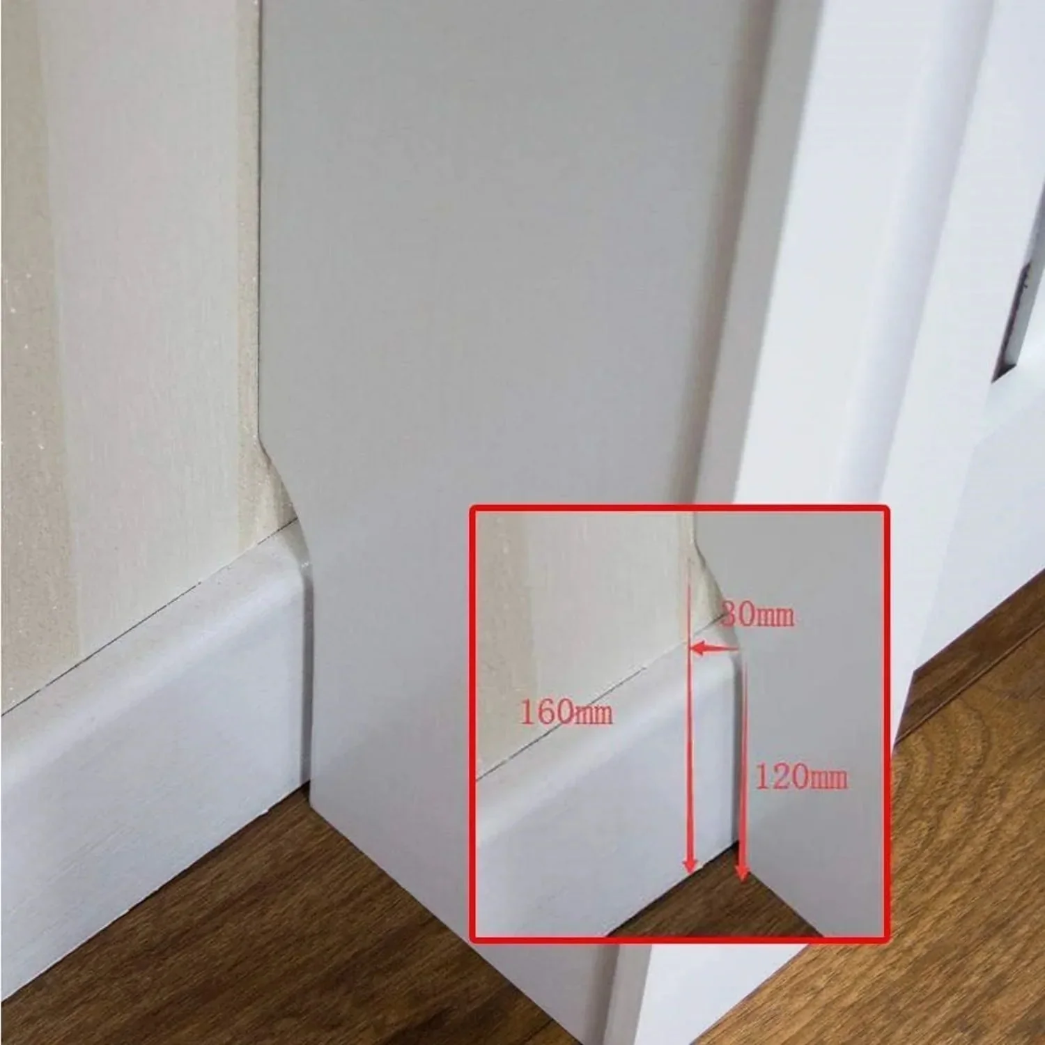BRIEFNESS Radiator cover Wooden wall-mounted White painted MDF cupboard heater cover Modern heating cover Barbecue cabinet shelf - Image 12