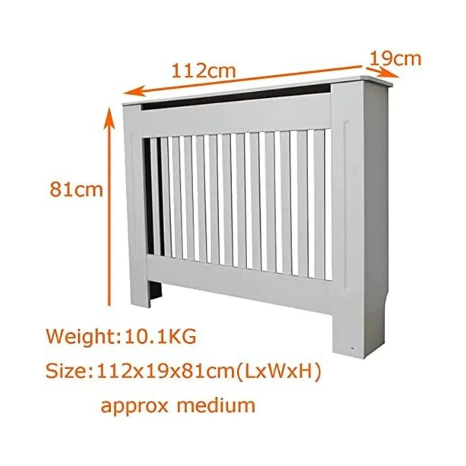 BRIEFNESS Radiator cover Wooden wall-mounted White painted MDF cupboard heater cover Modern heating cover Barbecue cabinet shelf - Image 18