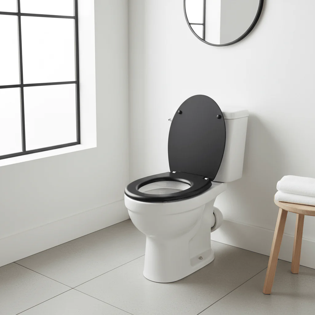 Brooks Black Panel Effect Toilet Seat - Image 3