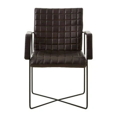 Buffalo Black Leather Weave Chair - Image 11