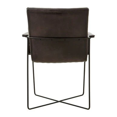 Buffalo Black Leather Weave Chair - Image 7