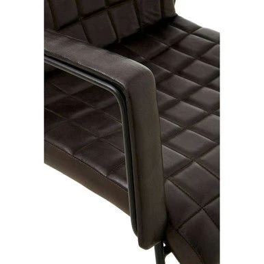 Buffalo Black Leather Weave Chair - Image 9