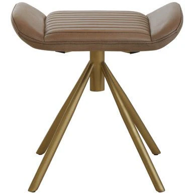 Buffalo Grey Leather Footstool - Image 5