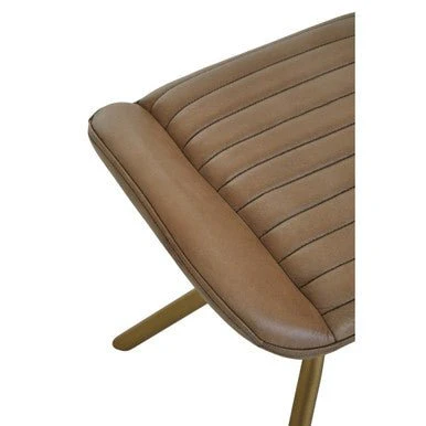 Buffalo Grey Leather Footstool - Image 9