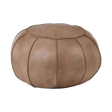 Buffalo Grey Leather Pouffe - Image 5