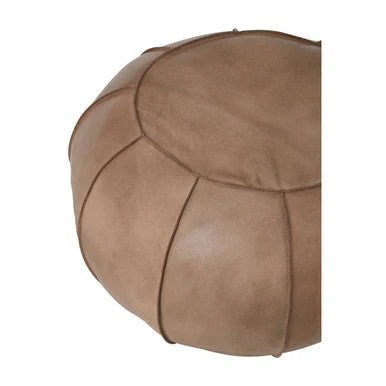 Buffalo Grey Leather Pouffe - Image 7
