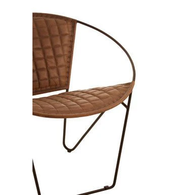 Buffalo Light Brown Leather Iron Chair - Image 9