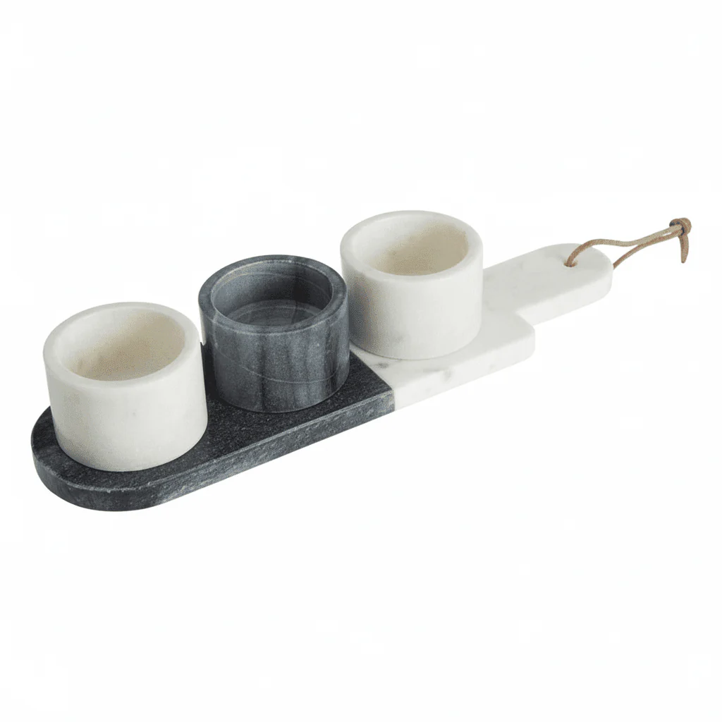 Bulgari Marble Condiment Bowls And Board Set - Image 4