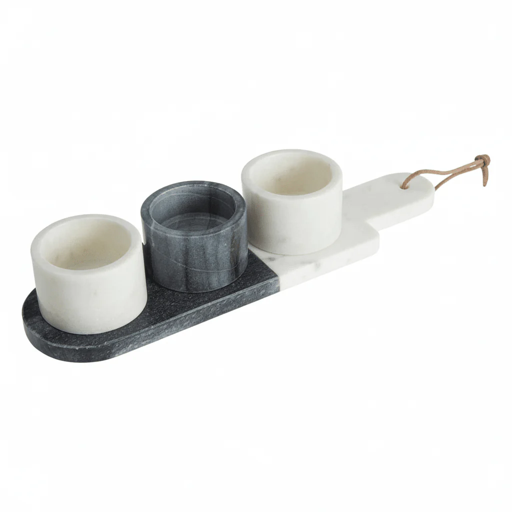 Bulgari Marble Condiment Bowls And Board Set - Image 5