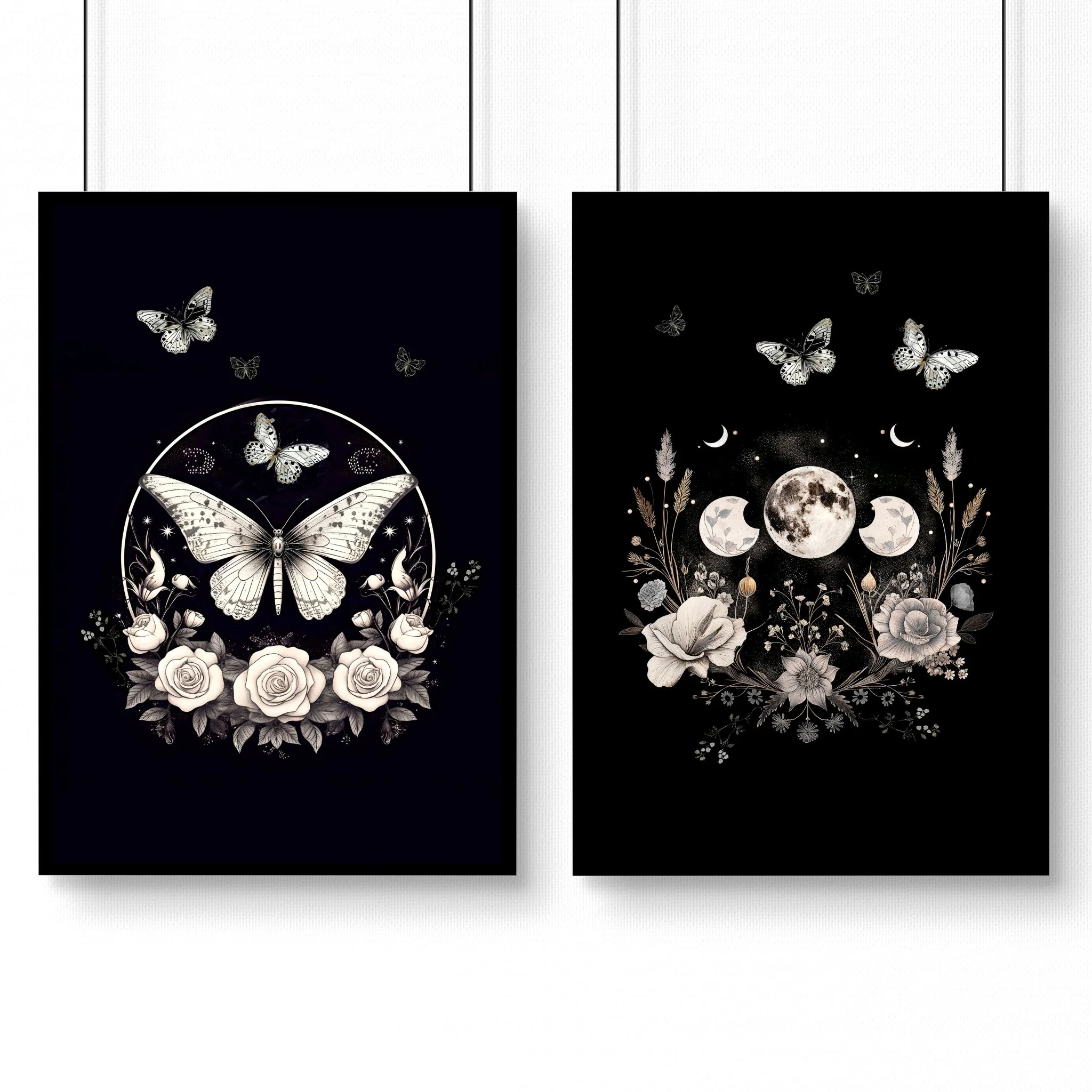 Butterfly Wall Art Decor | Set of 2 Dark Academy Wall art Prints - Image 10