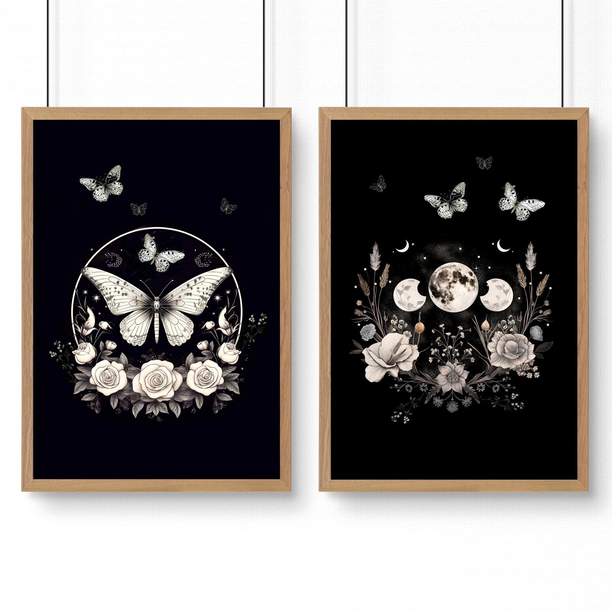Butterfly Wall Art Decor | Set of 2 Dark Academy Wall art Prints - Image 11