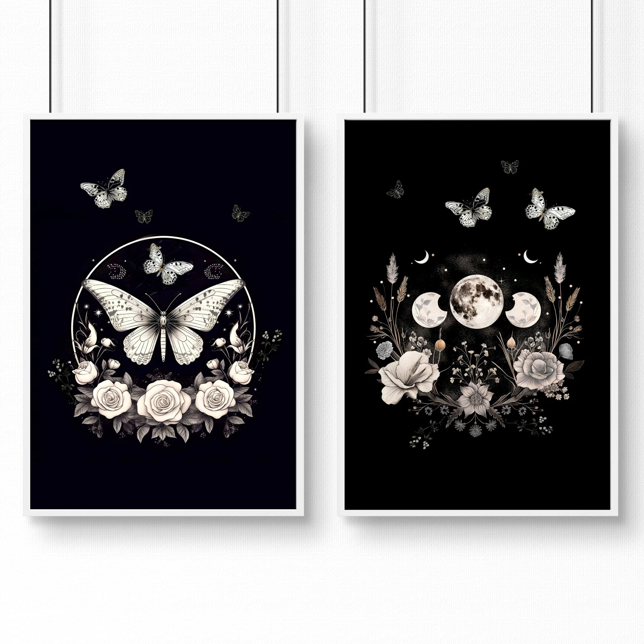 Butterfly Wall Art Decor | Set of 2 Dark Academy Wall art Prints - Image 12