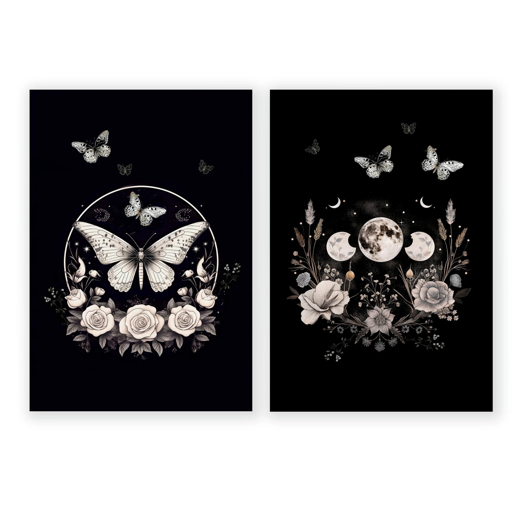 Butterfly Wall Art Decor | Set of 2 Dark Academy Wall art Prints - Image 13