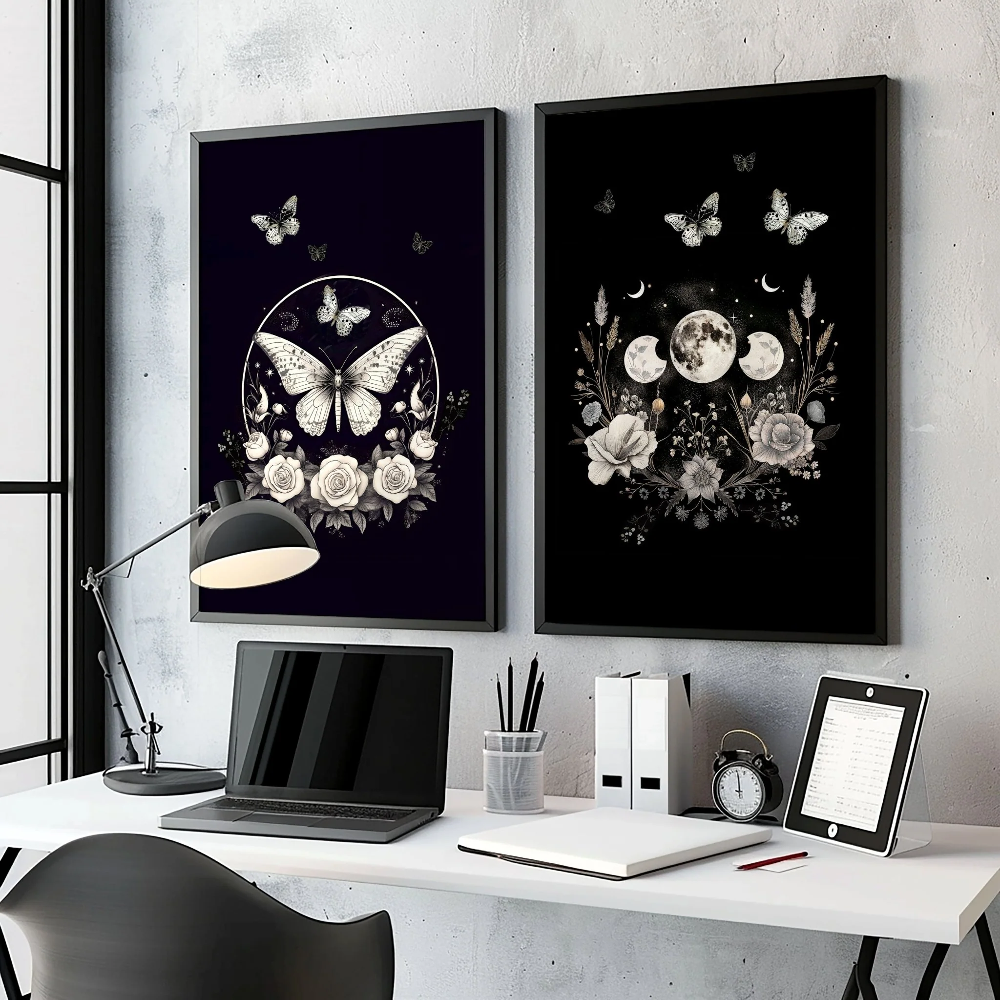 Butterfly Wall Art Decor | Set of 2 Dark Academy Wall art Prints - Image 3