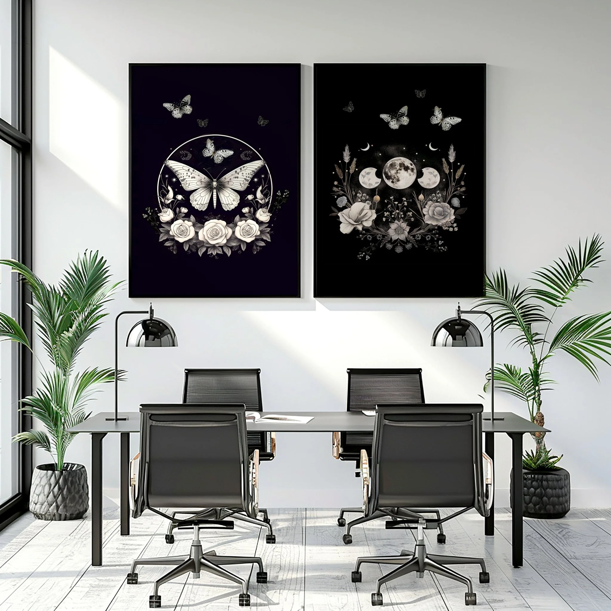 Butterfly Wall Art Decor | Set of 2 Dark Academy Wall art Prints - Image 4