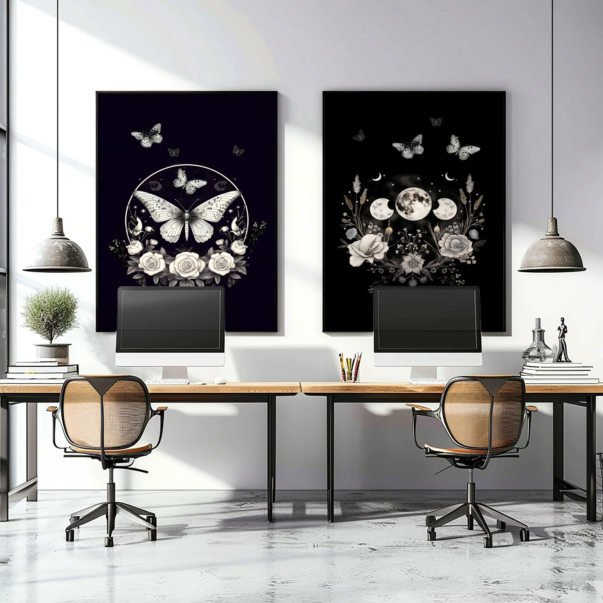 Butterfly Wall Art Decor | Set of 2 Dark Academy Wall art Prints - Image 5
