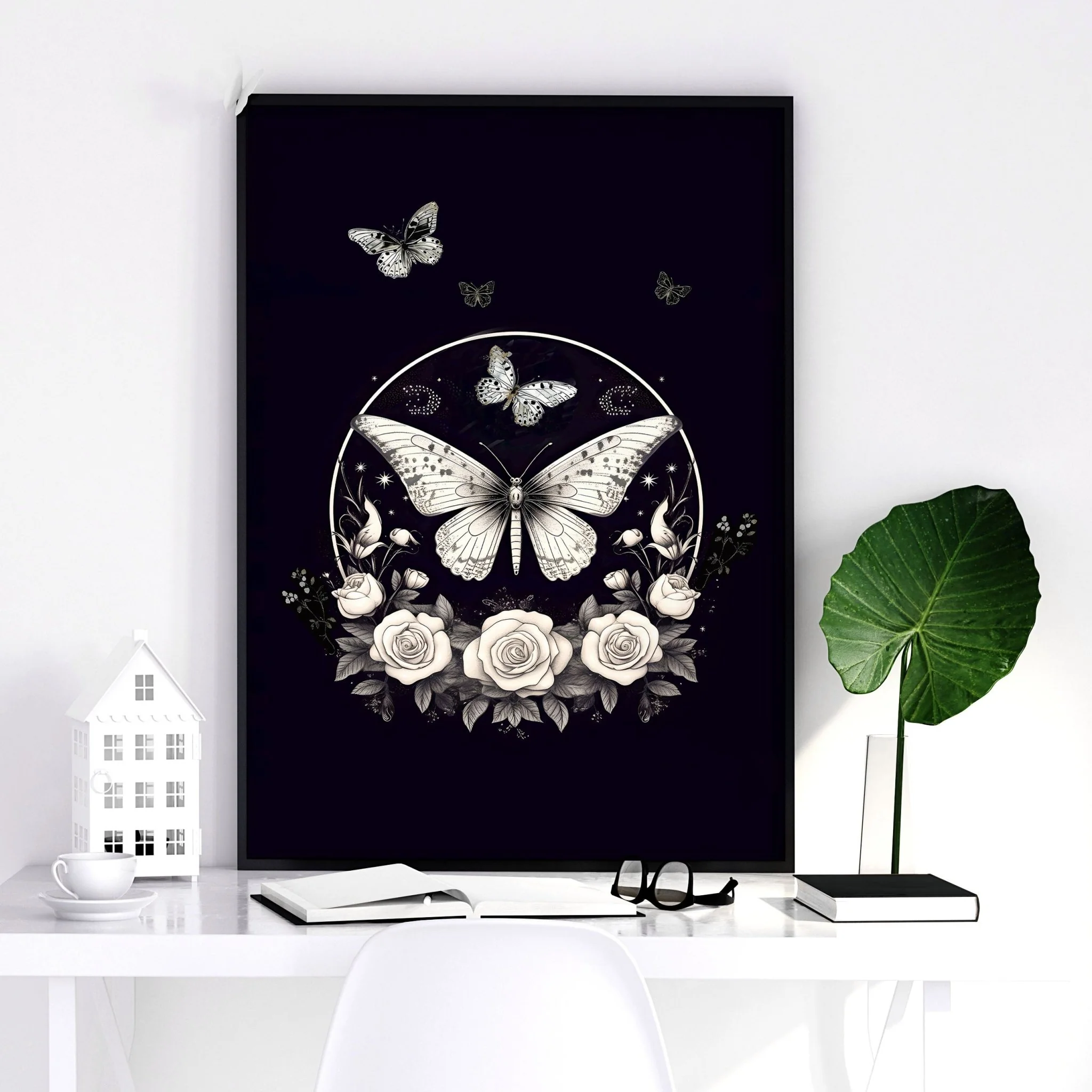 Butterfly Wall Art Decor | Set of 2 Dark Academy Wall art Prints - Image 8