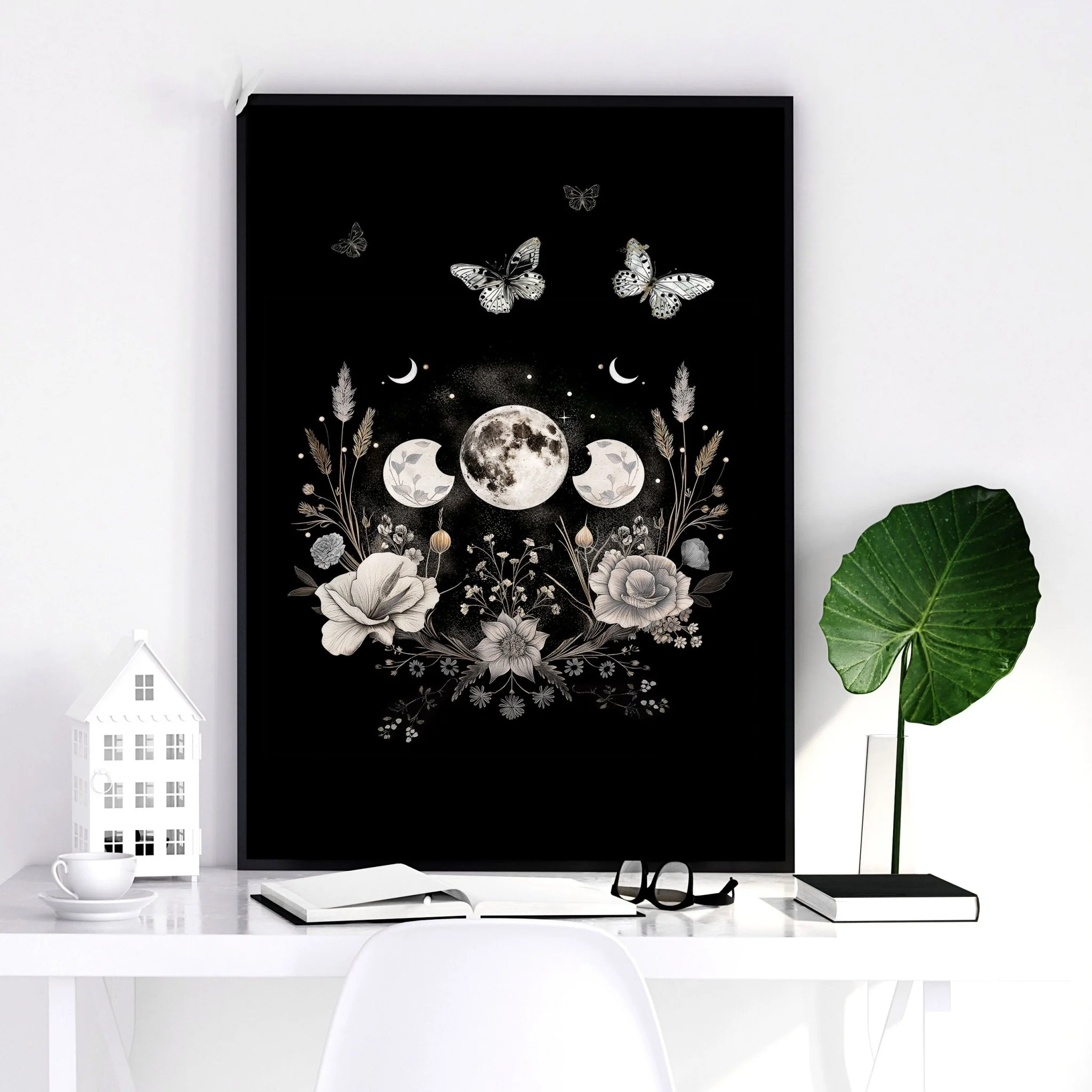 Butterfly Wall Art Decor | Set of 2 Dark Academy Wall art Prints - Image 9