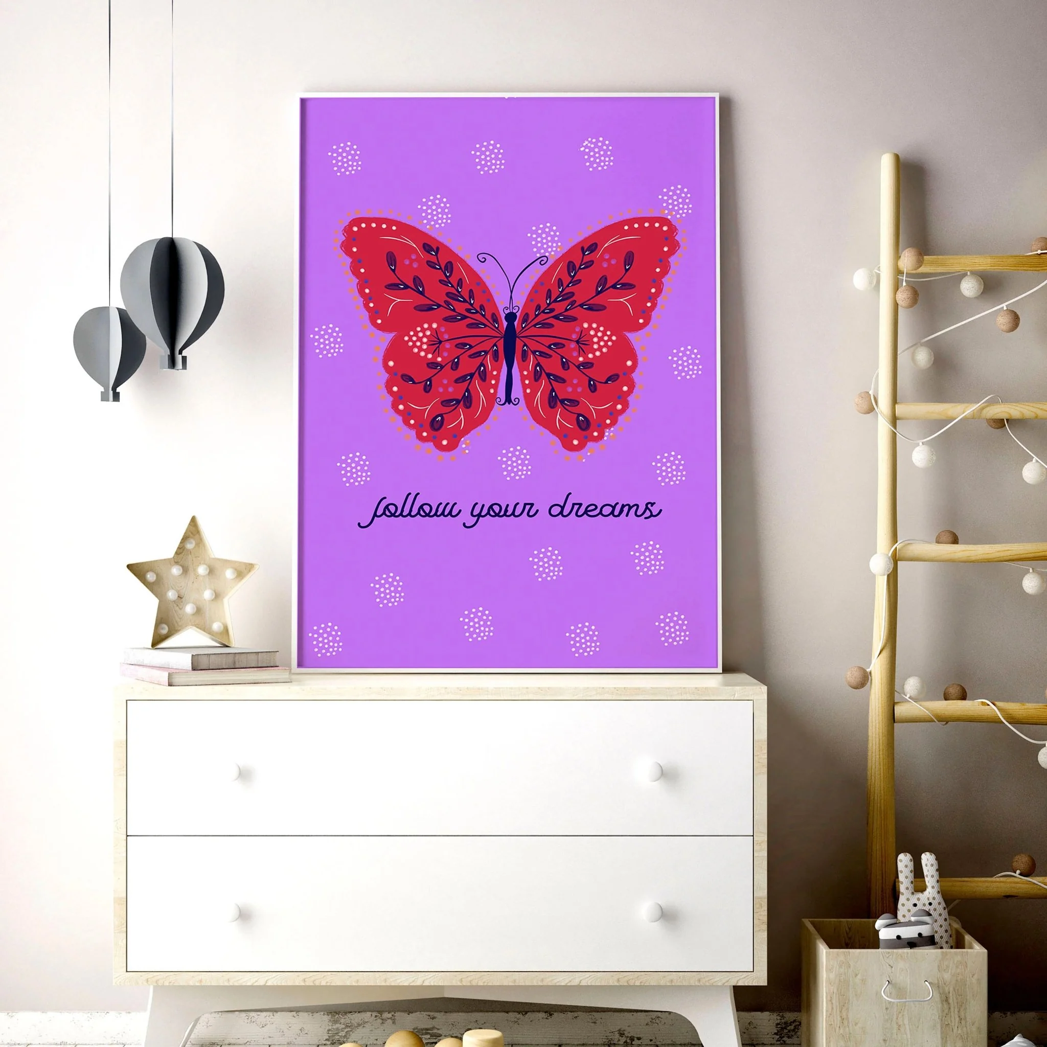 Wall art for Nursery | Set of 2 Butterfly wall art prints - Image 6