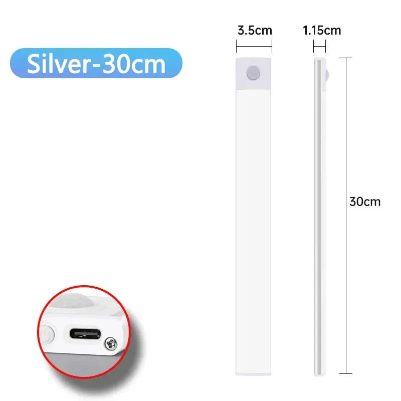 Cabinet Lights Motion Sensor LED Wireless USB Under Ultra Thin Night Light For Kitchen Cabinet Bedroom Wardrobe Indoor Lighting - Image 25