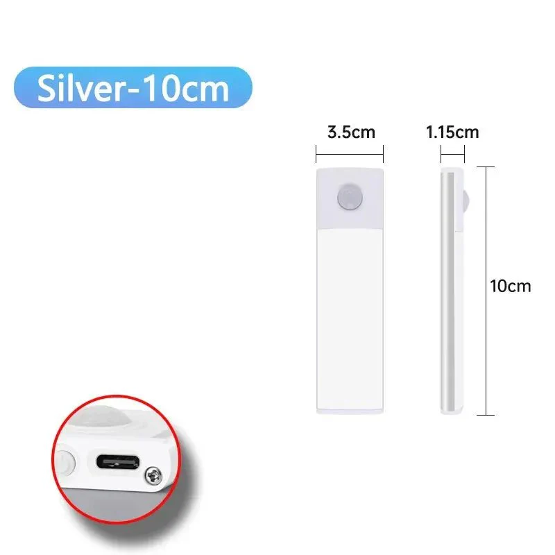 Cabinet Lights Motion Sensor LED Wireless USB Under Ultra Thin Night Light For Kitchen Cabinet Bedroom Wardrobe Indoor Lighting - Image 26