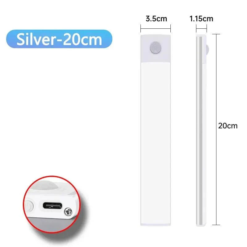 Cabinet Lights Motion Sensor LED Wireless USB Under Ultra Thin Night Light For Kitchen Cabinet Bedroom Wardrobe Indoor Lighting - Image 28