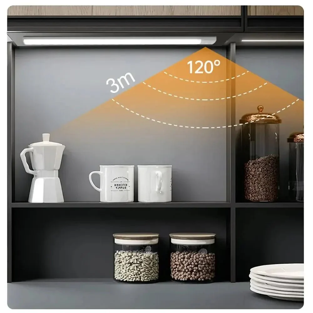 Cabinet Lights Motion Sensor LED Wireless USB Under Ultra Thin Night Light For Kitchen Cabinet Bedroom Wardrobe Indoor Lighting - Image 5