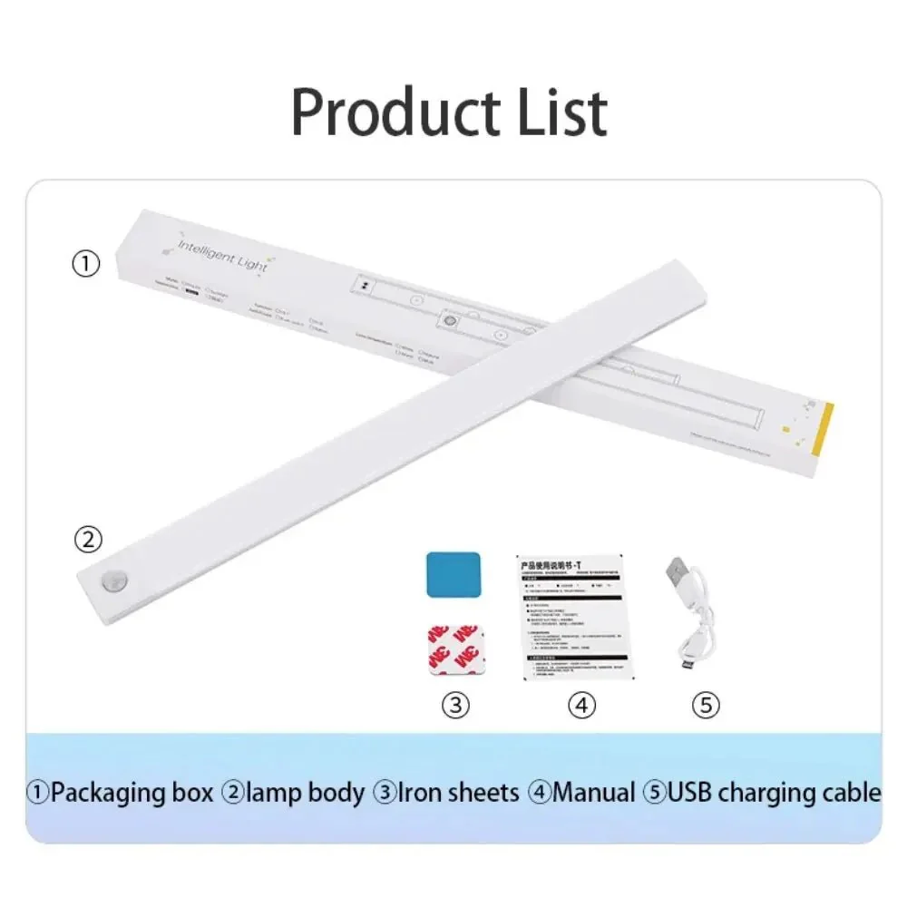 Cabinet Lights Motion Sensor LED Wireless USB Under Ultra Thin Night Light For Kitchen Cabinet Bedroom Wardrobe Indoor Lighting - Image 9