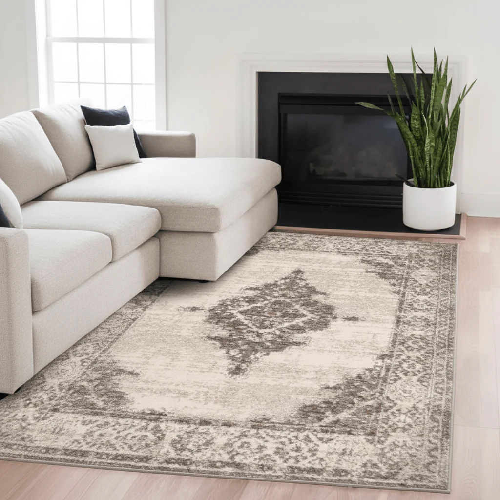 Cadiz Natural Traditional Rug – Soft Vintage