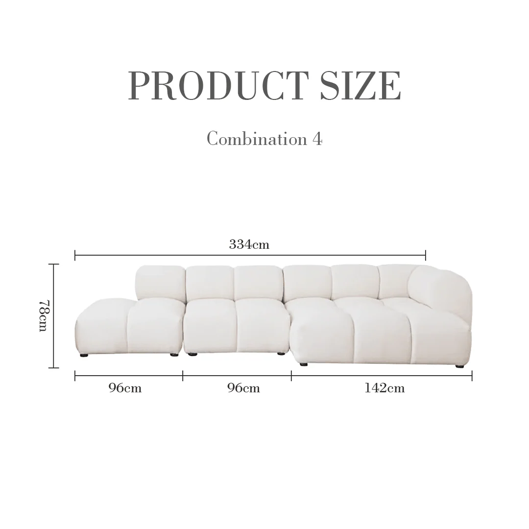 Caius Velvet Three Seater Module Sofa, White Velvet - Image 16