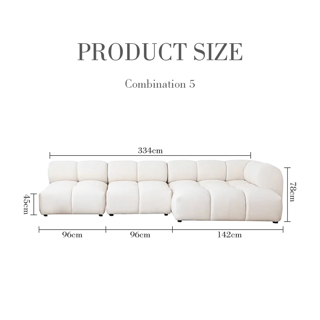 Caius Velvet Three Seater Module Sofa, White Velvet - Image 17