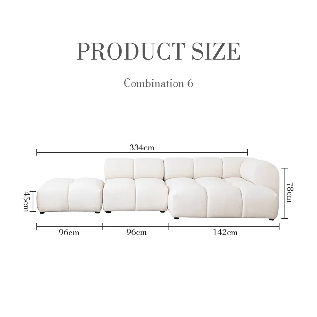 Caius Velvet Three Seater Module Sofa, White Velvet - Image 18
